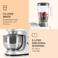 Lucia Küchenmaschine 3-in-1 2000 W / 2,7 PS 5 Ltr Edelstahl BPA-frei 13 Lucia Küchenmaschine 3-in-1 2000 W / 2,7 PS 5 Ltr Edelstahl BPA-frei -Warmekuche Pro Geschaft 10006255 de 0006 logo