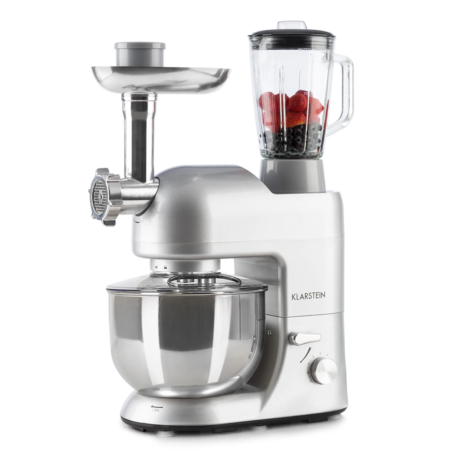 Lucia Küchenmaschine 3-in-1 2000 W / 2,7 PS 5 Ltr Edelstahl BPA-frei 1 Lucia Küchenmaschine 3-in-1 2000 W / 2,7 PS 5 Ltr Edelstahl BPA-frei
