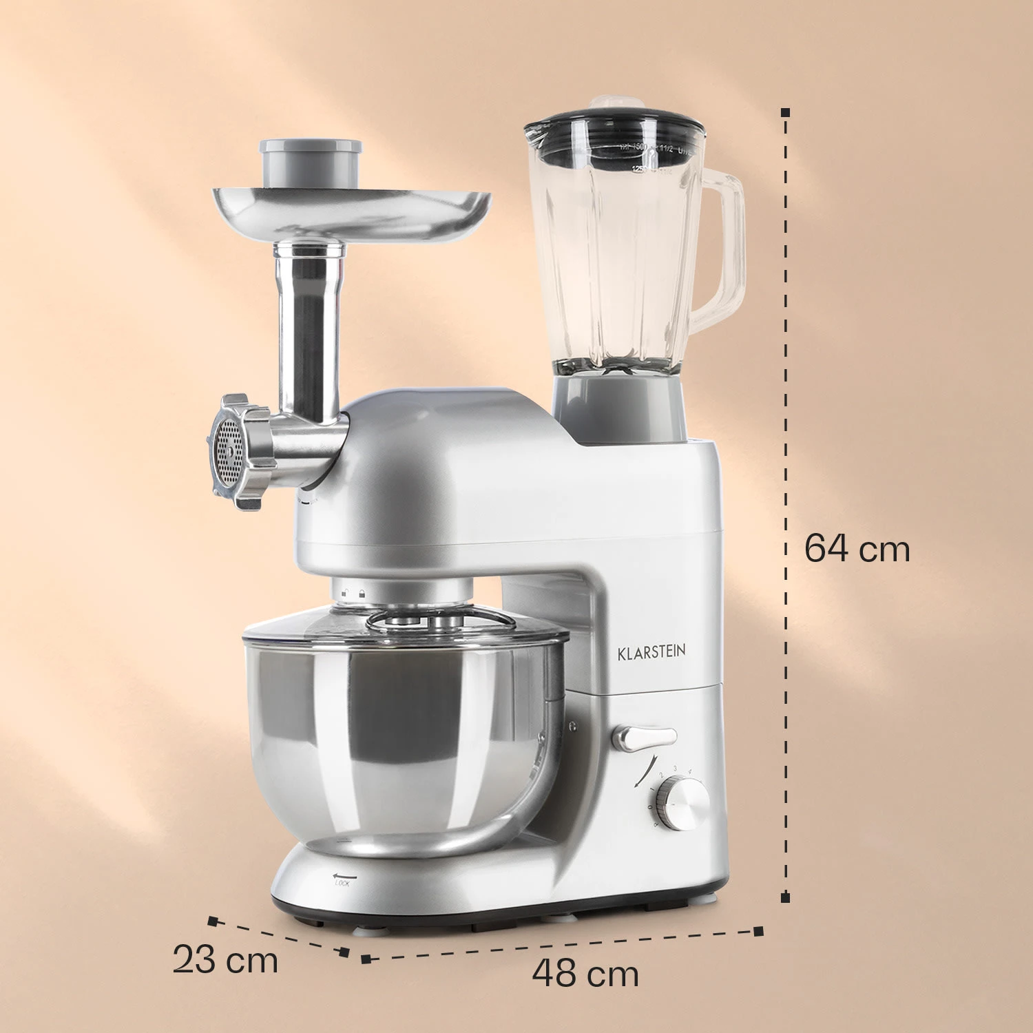 Lucia Küchenmaschine 3-in-1 2000 W / 2,7 PS 5 Ltr Edelstahl BPA-frei 8 Lucia Küchenmaschine 3-in-1 2000 W / 2,7 PS 5 Ltr Edelstahl BPA-frei – Bild 8