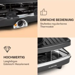Entrecote 2-in-1 Raclettegrill & Fondue Naturstein 1100W 8 Personen 9 Entrecote 2-in-1 Raclettegrill & Fondue Naturstein 1100W 8 Personen -Warmekuche Pro Geschaft 10022268 de 0004 logo