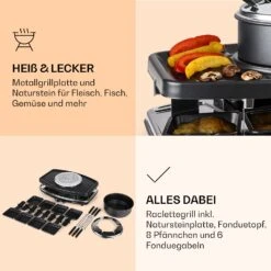 Entrecote 2-in-1 Raclettegrill & Fondue Naturstein 1100W 8 Personen 10 Entrecote 2-in-1 Raclettegrill & Fondue Naturstein 1100W 8 Personen -Warmekuche Pro Geschaft 10022268 de 0005 logo