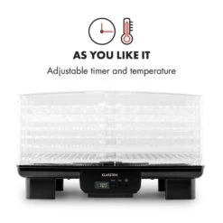 Bananarama Dörrautomat Schwarz 550W Trockner Dehydrator 6 Etagen -Warmekuche Pro Geschaft 10027831 yy 0005 logo Klarstein Bananarama Doerrautomat schwarz reedit