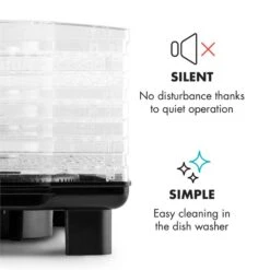 Bananarama Dörrautomat Schwarz 550W Trockner Dehydrator 6 Etagen -Warmekuche Pro Geschaft 10027831 yy 0006 logo Klarstein Bananarama Doerrautomat schwarz reedit