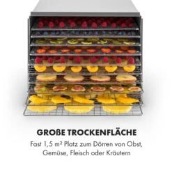 Fruit Jerky Steel 10 Dörrautomat 10 Etagen 1000 W Fläche: 1,5 M² Timer -Warmekuche Pro Geschaft 10028437 de 0006 logo