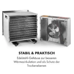 Fruit Jerky Steel 10 Dörrautomat 10 Etagen 1000 W Fläche: 1,5 M² Timer -Warmekuche Pro Geschaft 10028437 de 0007 logo