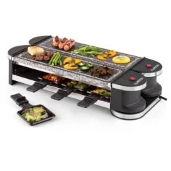 Tenderloin 100 Raclette-Grill 1200 W (2x600W) 8 Personen 2x Naturstein -Warmekuche Pro Geschaft 10028579 yy 0007 logo 07 Klarstein Tenderloin Raclette Grill