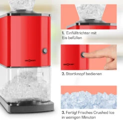Icebreaker Ice Crusher 15kg/h 3,5 Liter Eisbehälter Edelstahl Rot -Warmekuche Pro Geschaft 10028938 de 0004 usp
