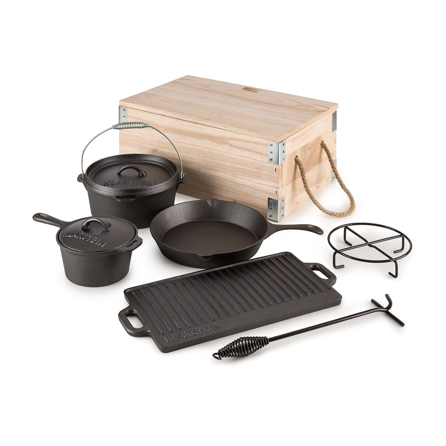 Hotrod Masterplan Dutch Oven Set 7-teilig BBQ Topfset Gusseisen 1 Hotrod Masterplan Dutch Oven Set 7-teilig BBQ Topfset Gusseisen
