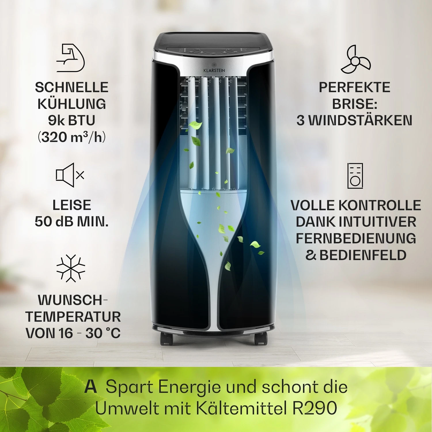 New Breeze 9 Mobile Klimaanlage 9000 BTU / 2,6 KW Timer 3 New Breeze 9 Mobile Klimaanlage 9000 BTU / 2,6 KW Timer – Bild 3