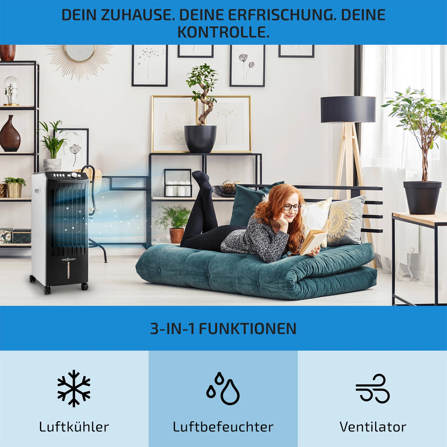 MCH-1 V2 3-in-1 Luftkühler 360 M³/h 65 W7 Ltr Fernbedienung Mobil 3 MCH-1 V2 3-in-1 Luftkühler 360 M³/h 65 W7 Ltr Fernbedienung Mobil – Bild 3
