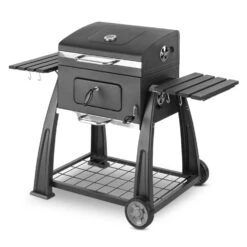 Bigfoot Holzkohlegrill Smoker BBQ-Grill 55 X 40 Cm Stahl Schwarz -Warmekuche Pro Geschaft 10029763 yy 0008 front Klarstein Bigfoot BBQ Grill Smoker