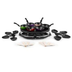 Woklette Tischgrill Raclette Wokset 1200 W 8 Personen Antihaft -Warmekuche Pro Geschaft 10030539 yy 0004 detail oneConcept Woklette Tischgrill Raclette Wok 1200W
