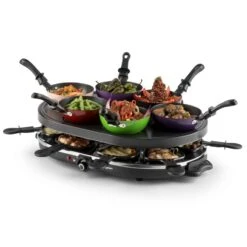 Woklette Tischgrill Raclette Wokset 1200 W 8 Personen Antihaft -Warmekuche Pro Geschaft 10030539 yy 0005 front oneConcept Woklette Tischgrill Raclette Wok 1200W