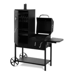 Fleischbrocken Holzkohlegrill Smoker Räucherofen BBQ-Grill Schwarz -Warmekuche Pro Geschaft 10030554 yy 0007 front Professional charcoal grill and smoker