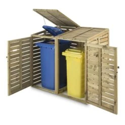 Ordnungshüter 2T Mülltonnenbox 145x130x87cm (BxHxT) 2 Tonnen Kiefer -Warmekuche Pro Geschaft 10030718 yy 0005 titel Double Wheelie Bin
