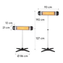 Rising Sun Infrarot-Heizstrahler 3 Leistungsstufen 850/1650/2500W IP34 -Warmekuche Pro Geschaft 10031346 yy 0011 logo