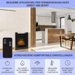  Studio 5 Elektrischer Kamin Heizlüfter 900/1800 W Fernbedienung -Warmekuche Pro Geschaft 10031573 de 0006 usp