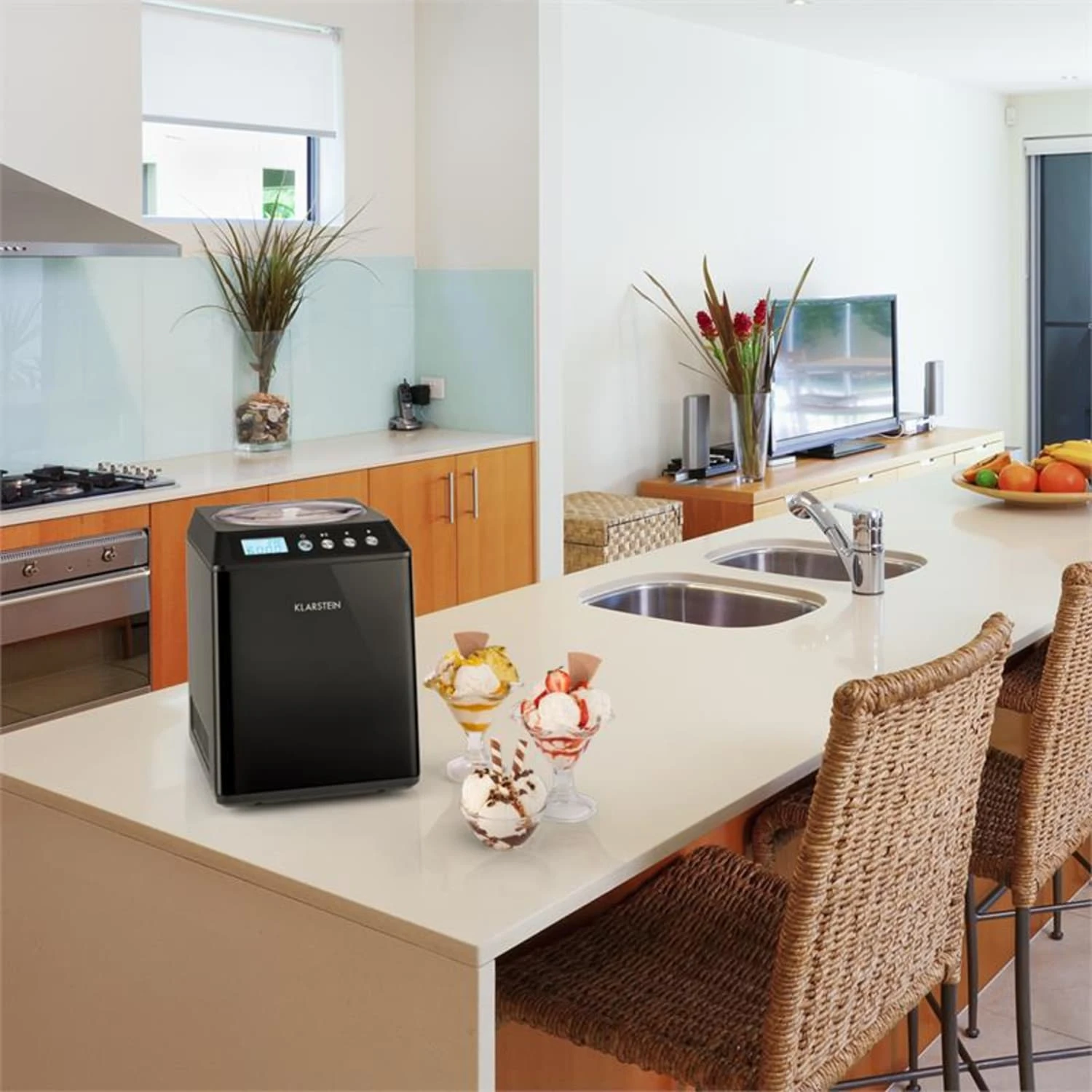 Vanilly Sky Family Eiscremebereiter Frozen Yoghurt 250W 2,5l Schwarz 2 Vanilly Sky Family Eiscremebereiter Frozen Yoghurt 250W 2,5l Schwarz – Bild 2