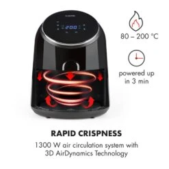 AirVital Heißluftfritteuse 1300W 2,5l CeraPlus-Antihaft Touch Schwarz -Warmekuche Pro Geschaft 10032332 yy 0004 logo Klarstein AirVital Heissluftfritteuse 1300W schwarz reedit