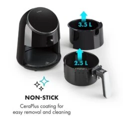 AirVital Heißluftfritteuse 1300W 2,5l CeraPlus-Antihaft Touch Schwarz -Warmekuche Pro Geschaft 10032332 yy 0006 logo Klarstein AirVital Heissluftfritteuse 1300W schwarz
