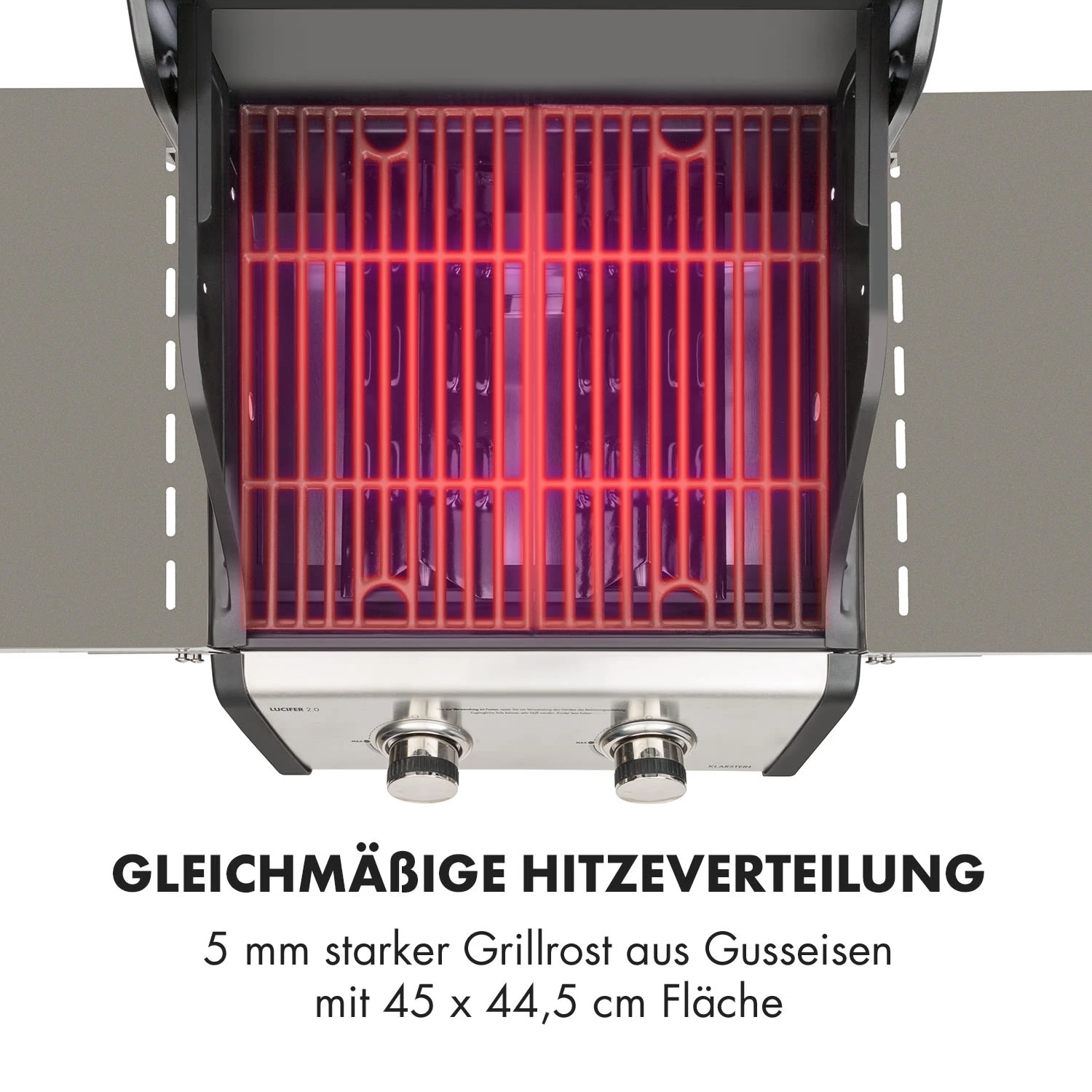 Lucifer 2.0-T Gasgrill 2 X 3,5 KW Brenner 45x44cm Grill Edelstahl 5 Lucifer 2.0-T Gasgrill 2 X 3,5 KW Brenner 45x44cm Grill Edelstahl – Bild 5