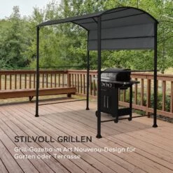 Steakhouse Grilldach 220x215x140cm PE 180 G/m² Flammhemmend Stahl Grau -Warmekuche Pro Geschaft 10032523 de 0005 logo