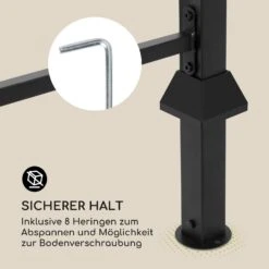 Steakhouse Grilldach 220x215x140cm PE 180 G/m² Flammhemmend Stahl Grau -Warmekuche Pro Geschaft 10032523 de 0008 logo