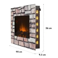 Colmar Elektrischer Kamin Glas 2000W 7 LED-Farben Fernbedienung -Warmekuche Pro Geschaft 10032536 yy 0009 dimensions