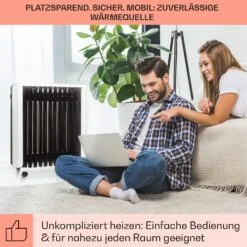 Thermaxx 2500 Ölradiator 2500W 5-35° C 24h-Timer Weiß/schwarz -Warmekuche Pro Geschaft 10032775 de 0007 usp