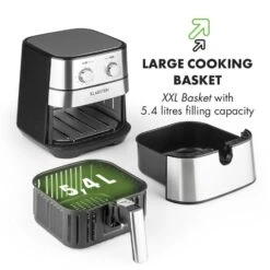 AeroVital Heißluftfritteuse 1700W 5,4 Liter Timer Edelstahl Silber -Warmekuche Pro Geschaft 10032848 yy 0009 logo Klarstein AeroVital Heissluftfritteuse silber reedit