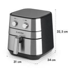 AeroVital Heißluftfritteuse 1700W 5,4 Liter Timer Edelstahl Silber -Warmekuche Pro Geschaft 10032848 yy 0010 logo Klarstein AeroVital Heissluftfritteuse silber reedit