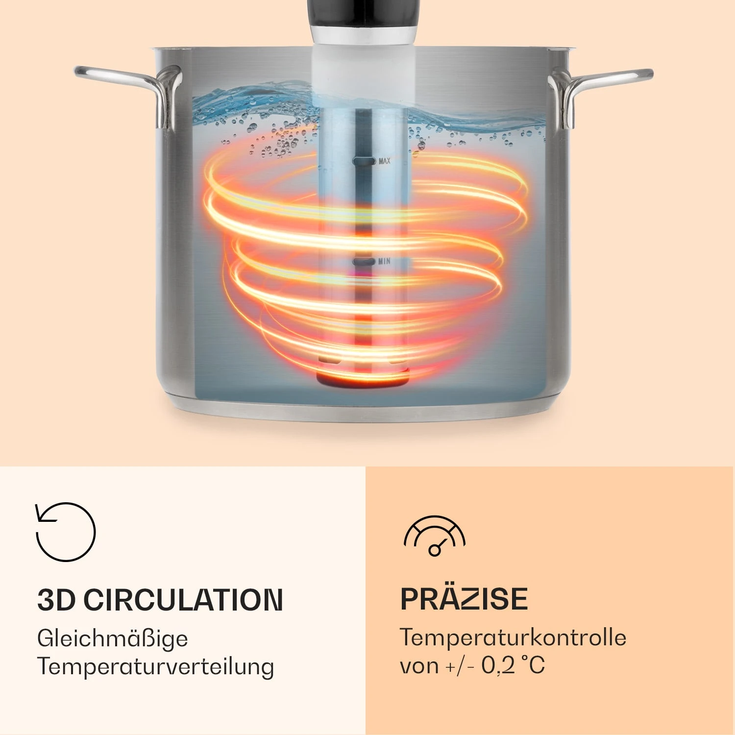 Quickstick Flex 1300W 3D Circulating 0-95 °C IPX7 Timer Schwarz 5 Quickstick Flex 1300W 3D Circulating 0-95 °C IPX7 Timer Schwarz – Bild 5