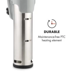 Quickstick Flex 1300W 3D Circulating 0-95 °C IPX7 Timer Silber -Warmekuche Pro Geschaft 10032906 yy 0008 logo Klarstein Quickstick Flex silber