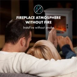 Meran Elektrischer Kamin 950/1850W 2-stufige Heizung Gusseisen-Stil -Warmekuche Pro Geschaft 10032974 yy 0003 logo Klarstein Meran Elektrischer Kamin weiss