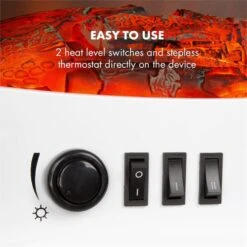 Meran Elektrischer Kamin 950/1850W 2-stufige Heizung Gusseisen-Stil -Warmekuche Pro Geschaft 10032974 yy 0004 logo Klarstein Meran Elektrischer Kamin weiss