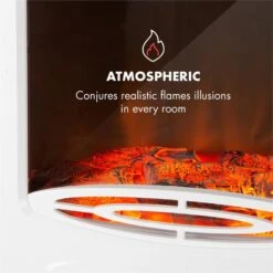 Meran Elektrischer Kamin 950/1850W 2-stufige Heizung Gusseisen-Stil -Warmekuche Pro Geschaft 10032974 yy 0005 logo Klarstein Meran Elektrischer Kamin weiss