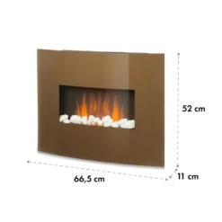 Curved Copper L&F Elektrischer Kamin 1000/2000W Glas Fernbedienung -Warmekuche Pro Geschaft 10032999 yy 0009 logo Klarstein Curved Copper L and F Curved Glass Panel