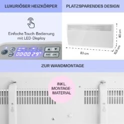 Hot Spot Slimcurve Heizgerät 80x40cm 40m² 2000W 5-40°C LED IP24 Weiß -Warmekuche Pro Geschaft 10033016 de 0006 usp