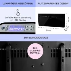 Hot Spot Slimcurve Heizgerät 80x40cm 40m² 2000W 5-40°C LED IP24 -Warmekuche Pro Geschaft 10033017 de 0006 usp