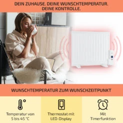 Wallander Ölradiator 600W LED-Display Wochentimer Weiß -Warmekuche Pro Geschaft 10033098 de 0003 usp