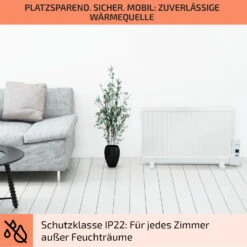 Wallander Ölradiator 800W Thermostat Ölheizung Ultraflach Weiß -Warmekuche Pro Geschaft 10033100 de 0007 usp