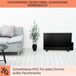 Wallander Ölradiator 800W Thermostat Ölheizung Ultraflach Schwarz -Warmekuche Pro Geschaft 10033101 de 0007 usp