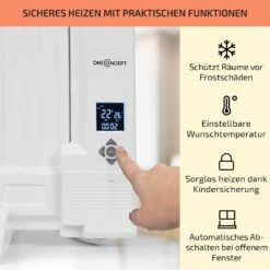 Wallander Ölradiator 1000W Thermostat Ölheizung Ultraflach Weiß -Warmekuche Pro Geschaft 10033102 de 0004 usp