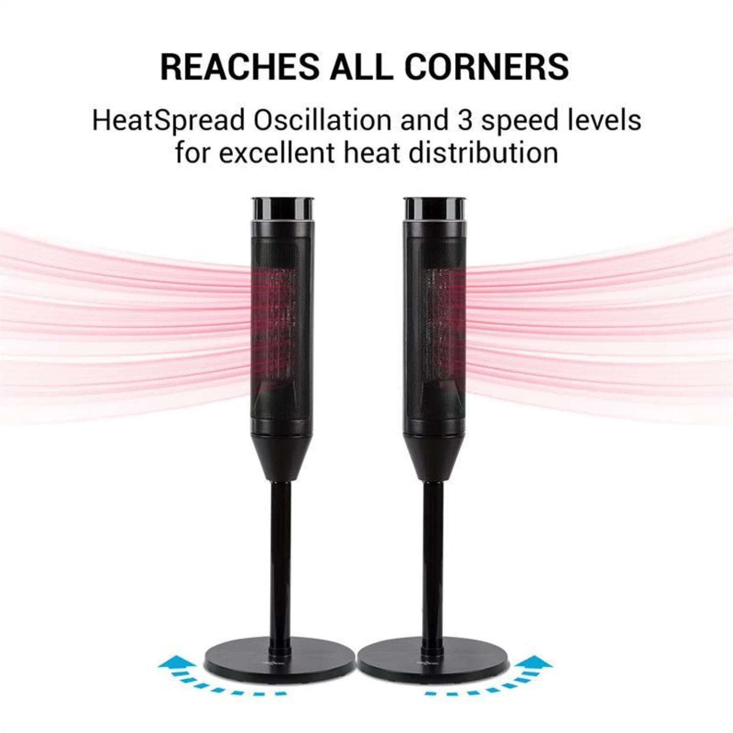 Heat Spike Turmheizgerät 1200/2200W 8h-Timer Thermostat Schwarz 5 Heat Spike Turmheizgerät 1200/2200W 8h-Timer Thermostat Schwarz – Bild 5