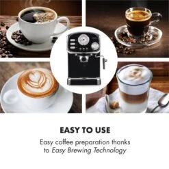 Espressionata Gusto Espressomaschine 1100W 15 Bar Druck Schwarz -Warmekuche Pro Geschaft 10033209 yy 0004 logo Klarstein Espressionata Gusto Espressomaschine