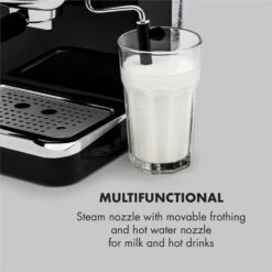 Espressionata Gusto Espressomaschine 1100W 15 Bar Druck Schwarz -Warmekuche Pro Geschaft 10033209 yy 0007 logo Klarstein Espressionata Gusto Espressomaschine