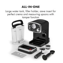 Espressionata Gusto Espressomaschine 1100W 15 Bar Druck Schwarz -Warmekuche Pro Geschaft 10033209 yy 0008 logo Klarstein Espressionata Gusto Espressomaschine reedit