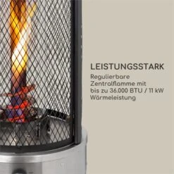 Goldflame Deluxe Terrassenheizstrahler 36.000BTU/11kW Mobil Edelstahl -Warmekuche Pro Geschaft 10033279 yy 0003 logo Blumfeldt Goldflame Deluxe Heizstrahler kupfer