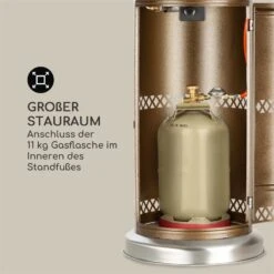 Goldflame Deluxe Terrassenheizstrahler 36.000BTU/11kW Mobil Edelstahl -Warmekuche Pro Geschaft 10033279 yy 0006 logo Blumfeldt Goldflame Deluxe Heizstrahler kupfer