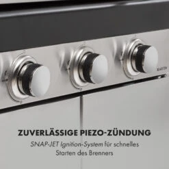 Gazooka 3.0T BBQ Grill 3x3kW Brenner 4 Rollen Edelstahl -Warmekuche Pro Geschaft 10033533 de 0008 logo